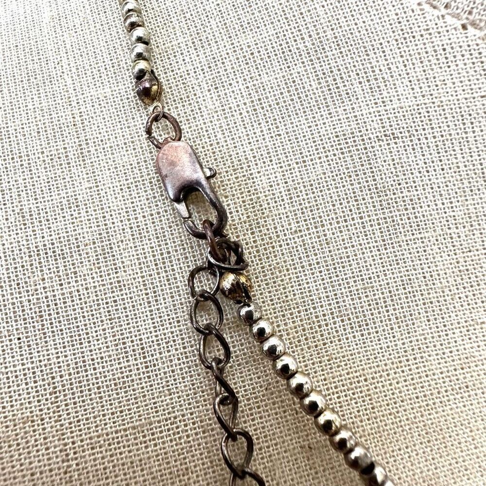 Silver tone clear crystal beaded necklace - Picture 4 of 9